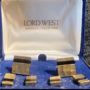 ⭐️Lord West Imperial Collection⭐️ Vintage Lord West Box Set Onyx Cufflinks & Stu